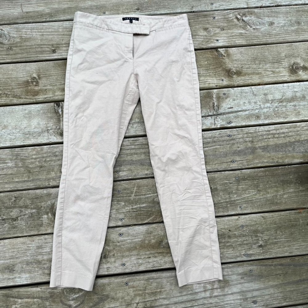 Theory Khaki ankle length ponte pants Chinos Size 8
